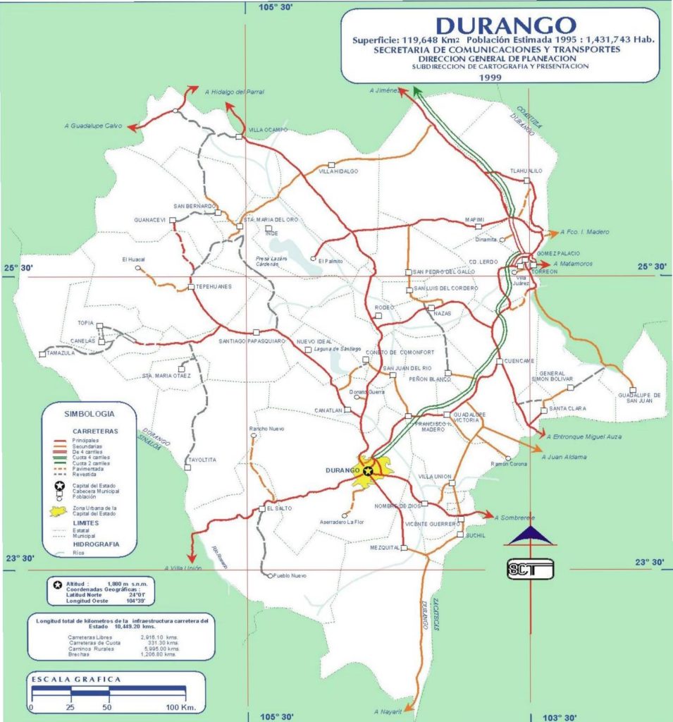 Map Of Durango Mexconnect