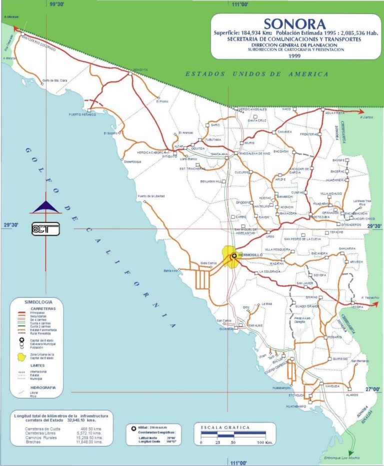 Map of Sonora - MexConnect