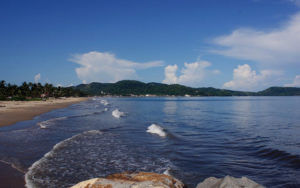 Gentle waves wash the shore of Mexico's Jaltemba Bay © Christina Stobbs, 2012