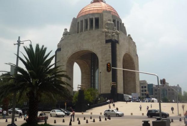 Mexico City's Revolution Monument, or Monumento a la Revolucion, seen from Ignacio Ramirez Street. It is also known as the Arch of the Revolution, © Anthony Wright, 2012