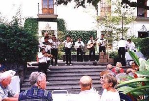 Mariachis perform at a gala held at the Hacienda of Nogueras, Comala, Colima.