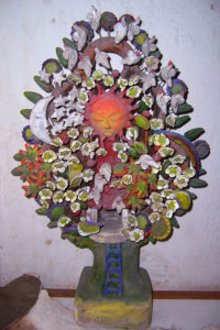 Gerardo and Javier Degollado, who sculpted this tree of life, hope to revive the pottery industry in Chapala, Mexico. The Mexican tree of life is filled with Biblical characters. This piece was exhibited in Chapala's annual Feria Maestros del Arte. © Marianne Carlson, 2008