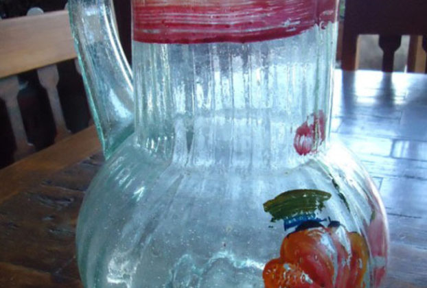 Mexican antique blown-glass pitcher © Alvin Starkman, 2011