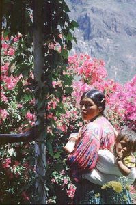 By choice, the Taramuhara oof Mexico resist modern civilization; photos of women and children are rare. This woman was visiting the guest house owner in the Copper Canyon town of La Bufa. © Geri Anderson 2001.