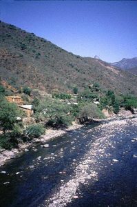 The Rio Batopilas on the outskirts of the villagein Mexico's spectacular Copper Canyon. © Geri Anderson 2001.