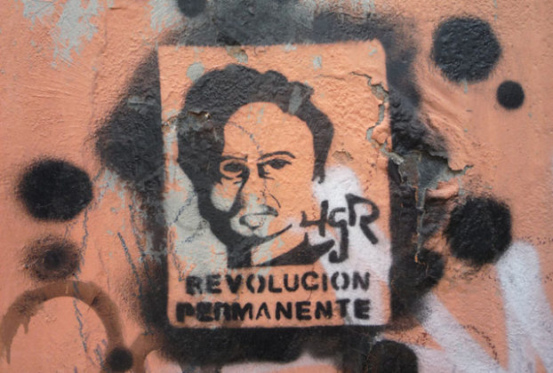 "Permanent revolution," stencil grafitti art from Mexico City. © Anthony Wright, 2009