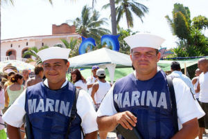 Members of the Mexican Navy in Jaltemba Bay. © Christina Stobbs, 2011