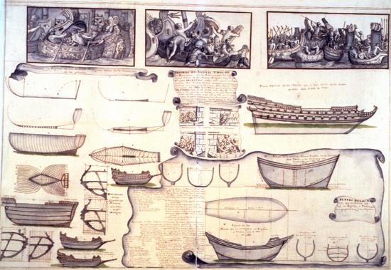 Different types of ships. Diccionario demostrativo... by the Marquis of La Victoria. Cádiz, 1719-1756. MN