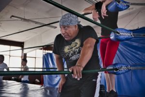 El Apache, teacher and owner of the Star Gym for wrestlers in Mexico City. © Annick Donkers, 2012