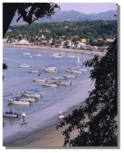 Boats in the bay at Rincón de Guayabitos