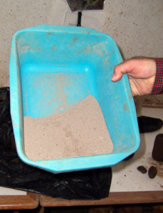 Clay that has been pulverized and strained