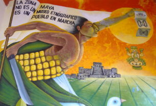 Mural on outside of Casa de la Cultura Maya building. Credit: Adam Jones (Flickr). CC BY-SA 2.0.