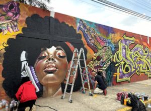 Mural in Ciudad Nezahualcoyotl, México. April 2024. Photo: Yareli Jáidar Benavides.