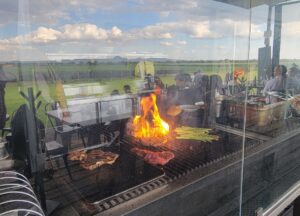 Restaurant with a view. Santa Elena Vineyard © 2024 Jane Simon Ammeson.